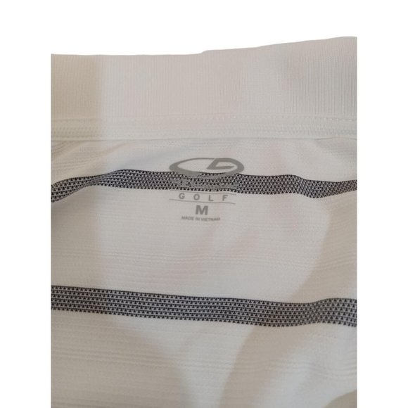 Champion Shirt Golf Performance Mens M White Black Stripes Collared Short Sleeve - Picture 5 of 5